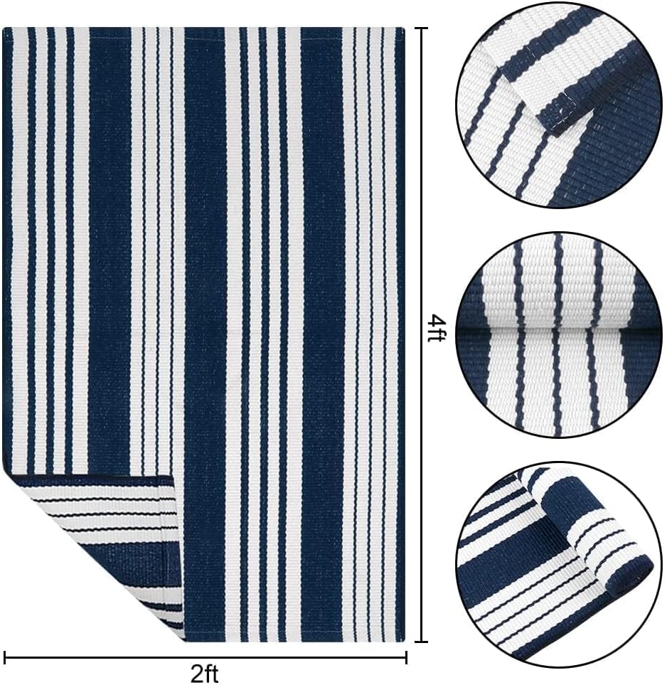 Outdoor Mats for Front Door 24"X51" Fall Porch Rug Striped Outdoor Rug
