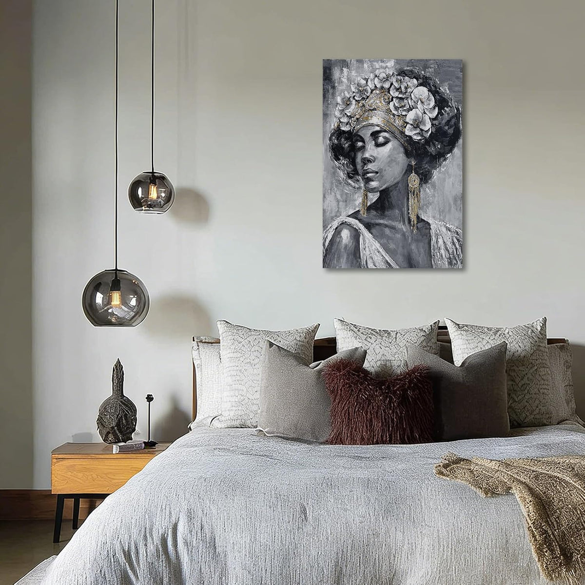 Abstract African Woman Canvas Wall Art for Living Room 24X36 Inch