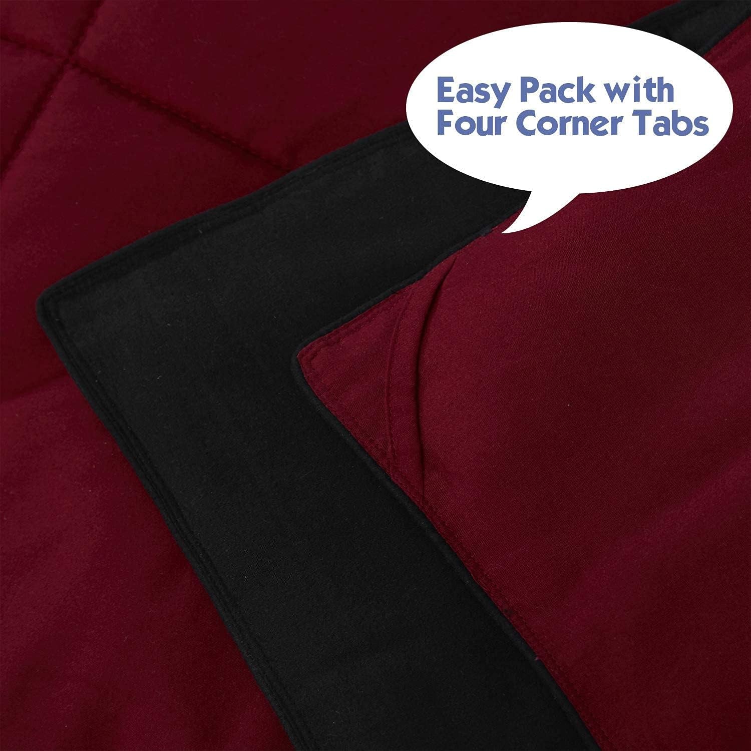 Reversible Comforter with Two Shams - Soft, Fluffy (Full/Queen, Black)