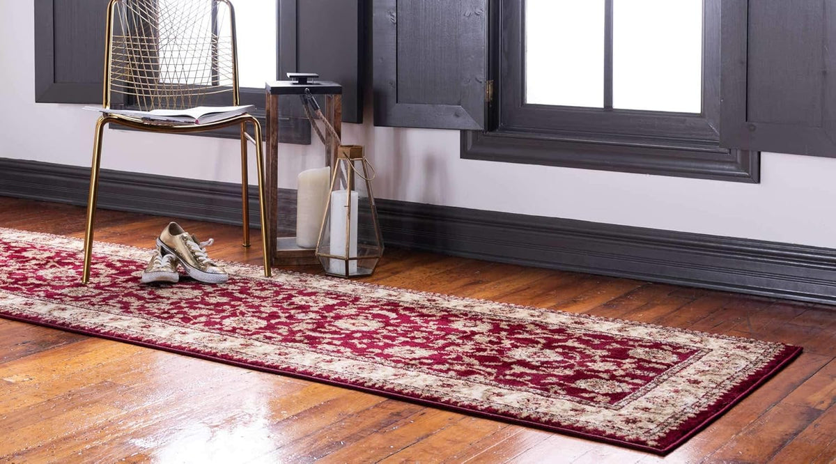 Voyage Collection Traditional Oriental Classic Intricate Design Area Rug (2' 7 X 10' 0 Runner, Red/Gold)