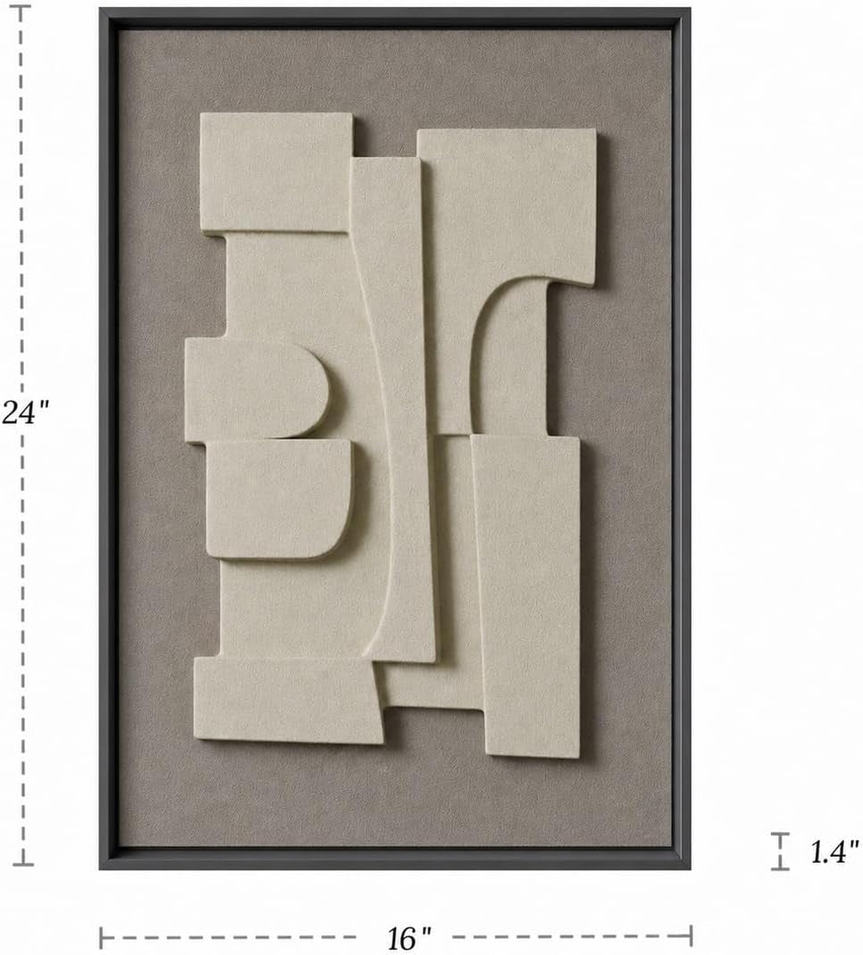 3D Wall Art, Room Decor Aesthetic Essential, Brown Color, 16X24 In