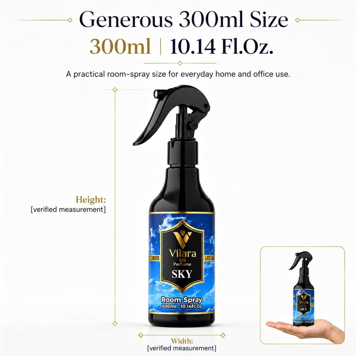 Room Spray Freshener - Long-Lasting Luxury Scents - Room and Linen Spray for Bedding, Sheets, Fabric, Furniture for Aromatherapy - 10.14 Fl Oz (Sky)