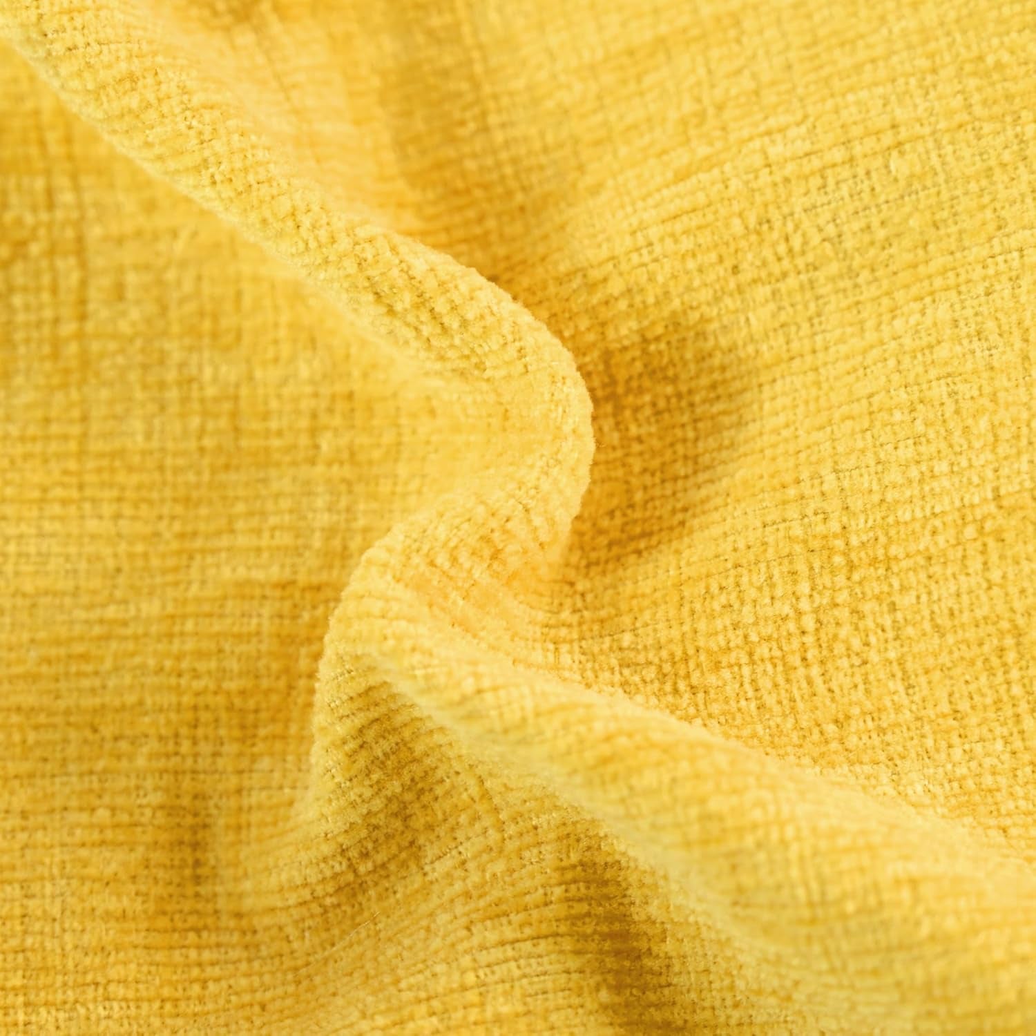 Throw Pillow Covers Decorative 12 X 20 Inches Pack of 2 Cozy Chenille Cushion Cases Mustard Yellow