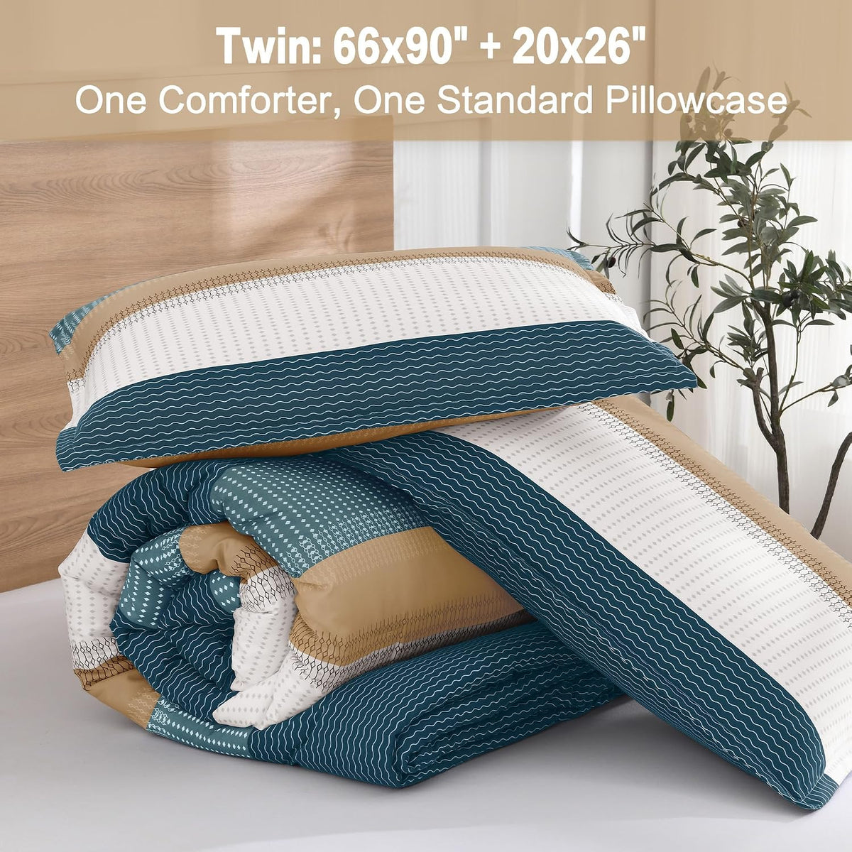 Twin/Twin XL Comforter Set - 2 Pieces Stripe Bedding Sets