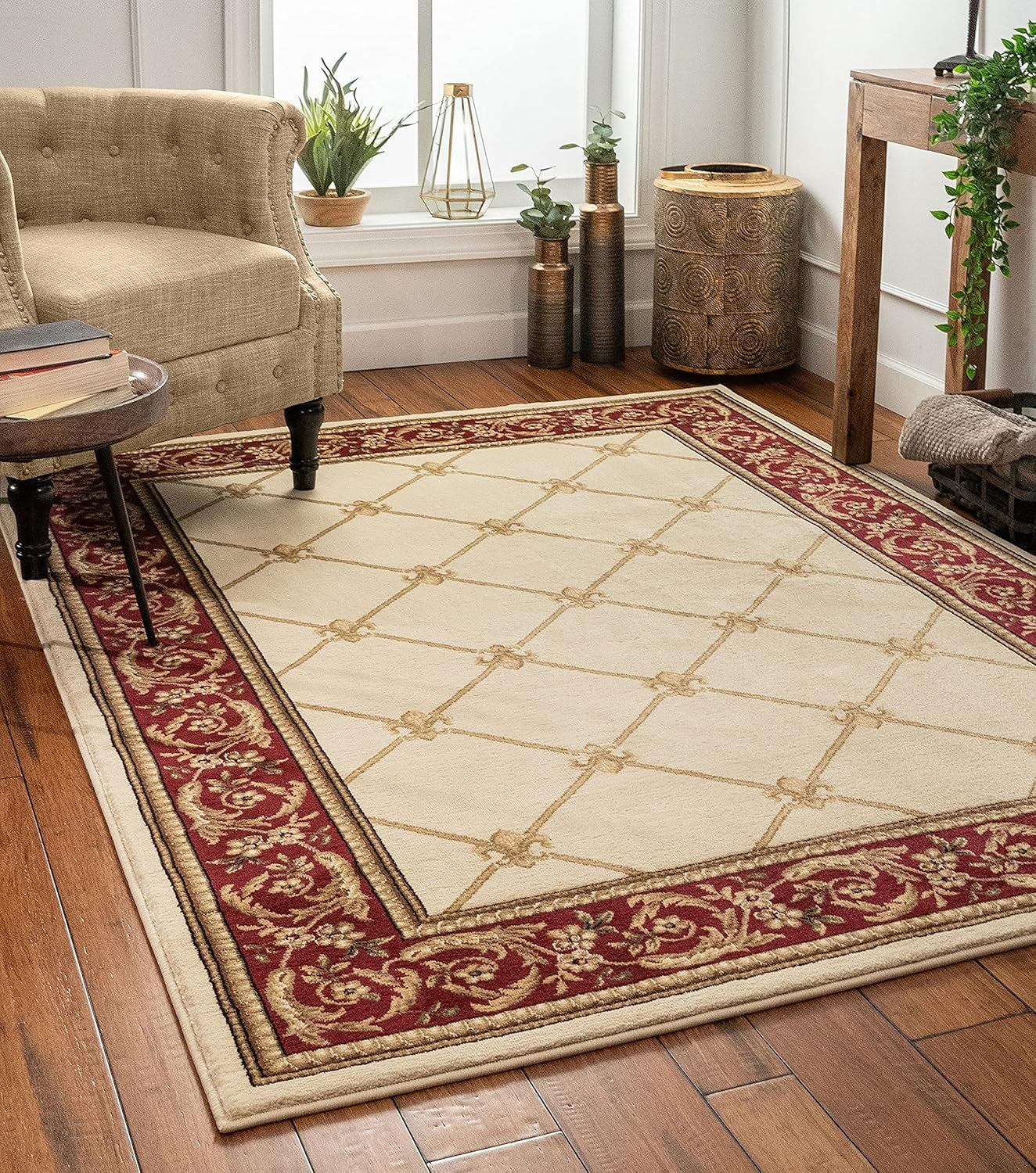 Timeless Collection Fleur De Lis Ivory 3X5 Luxurious Traditional French Aubusson Oriental Area Rug