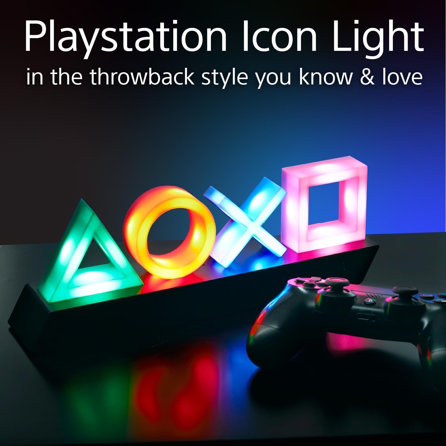 Playstation Controller Icons Light with 3 Light Modes - Sound Reactive, Dynamic Phasing, and Standard Mode 