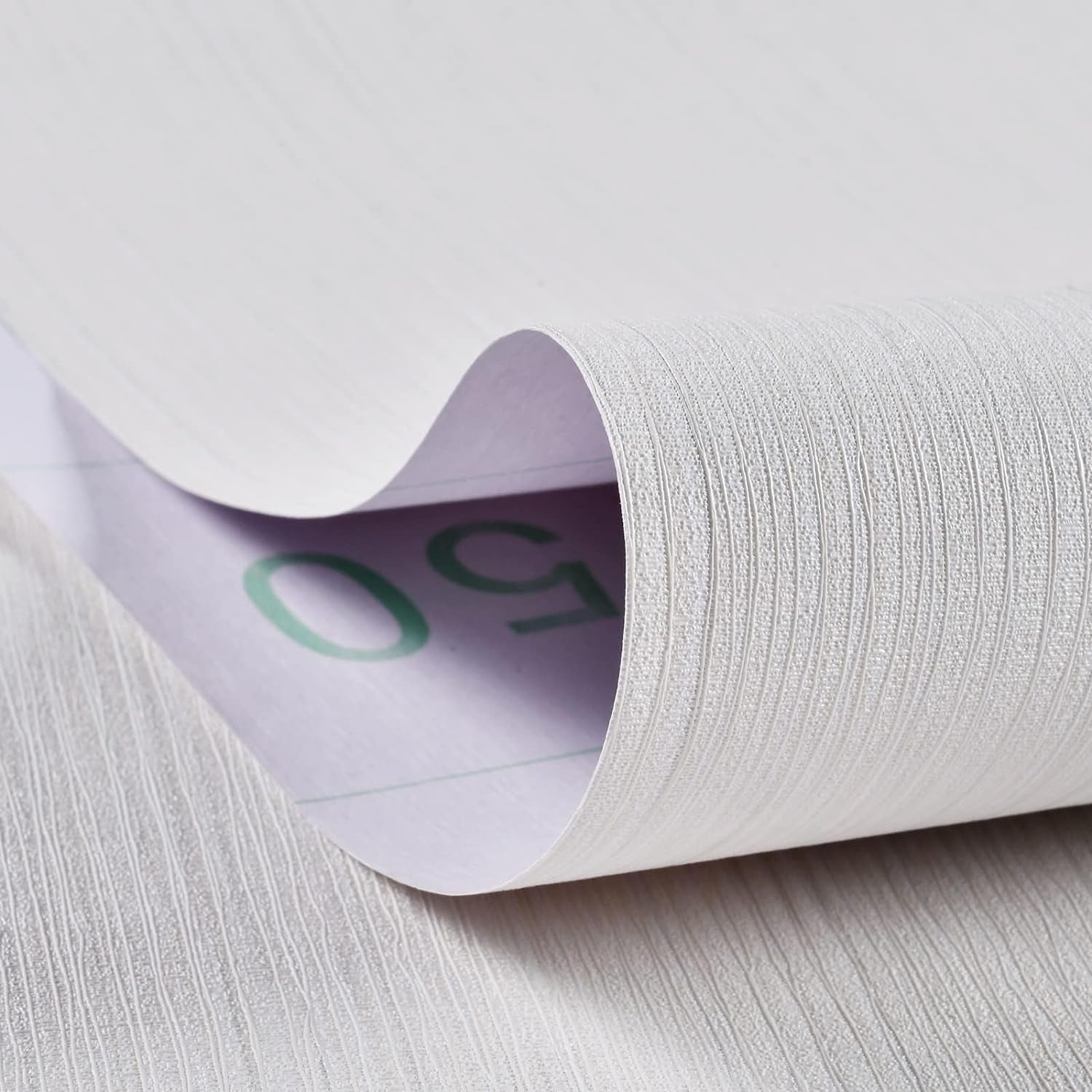 Grass cloth Textured Wallpaper 24In X 393In Fabric Contact Paper White Wallpaper Linen Peel and Stick (White)