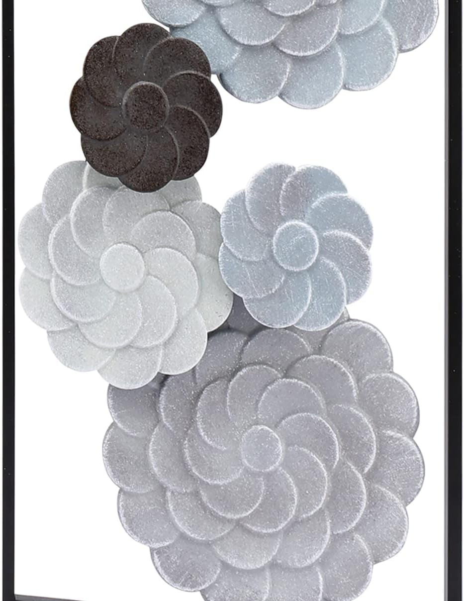 Metal Wall Art, 35" Multi-Color Flowers Wall Decor, Set of 2