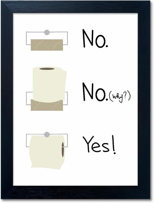 Bathroom Picture Wall Decor, Toilet Paper Bathroom Rule Wall Art, Bathroom Sign