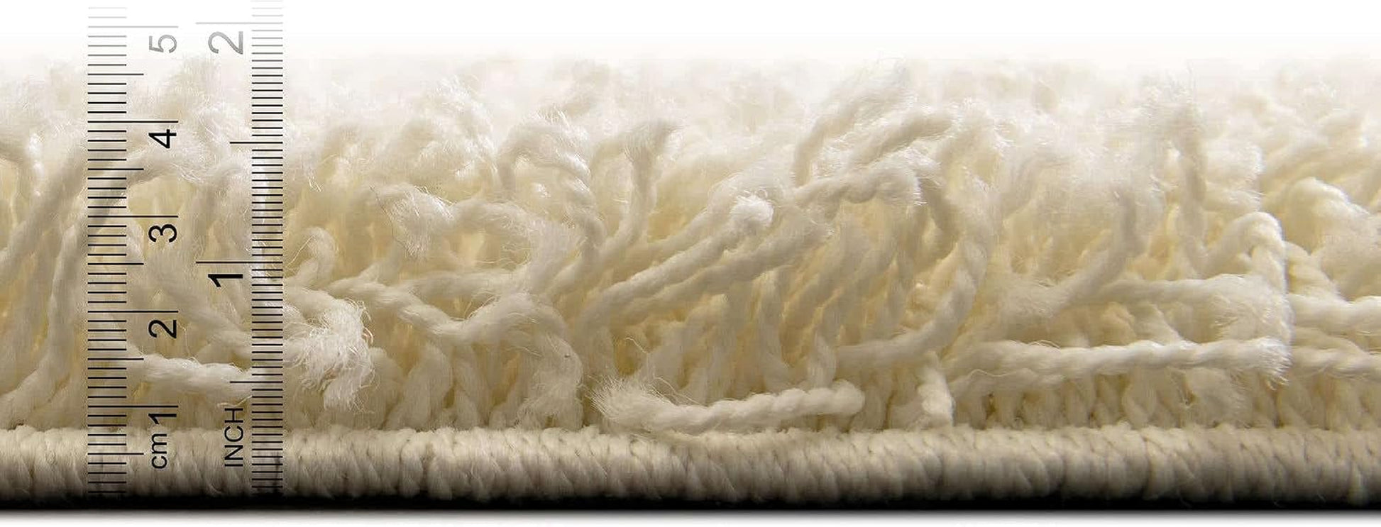 Solid Shag Area Rug (3' 3" X 5' 3" Rectangle, Pure Ivory)