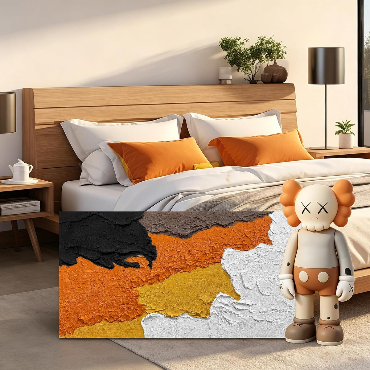 Hand Painted Textured Minimalist Colorful Wall Art 40X20 Inches
