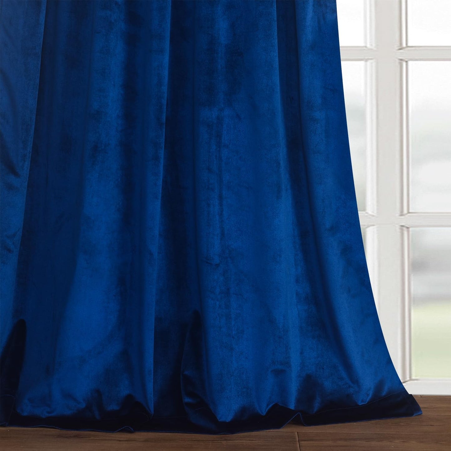Royal Blue Velvet Curtains W52 X L84 Inches Long, 2 Panels