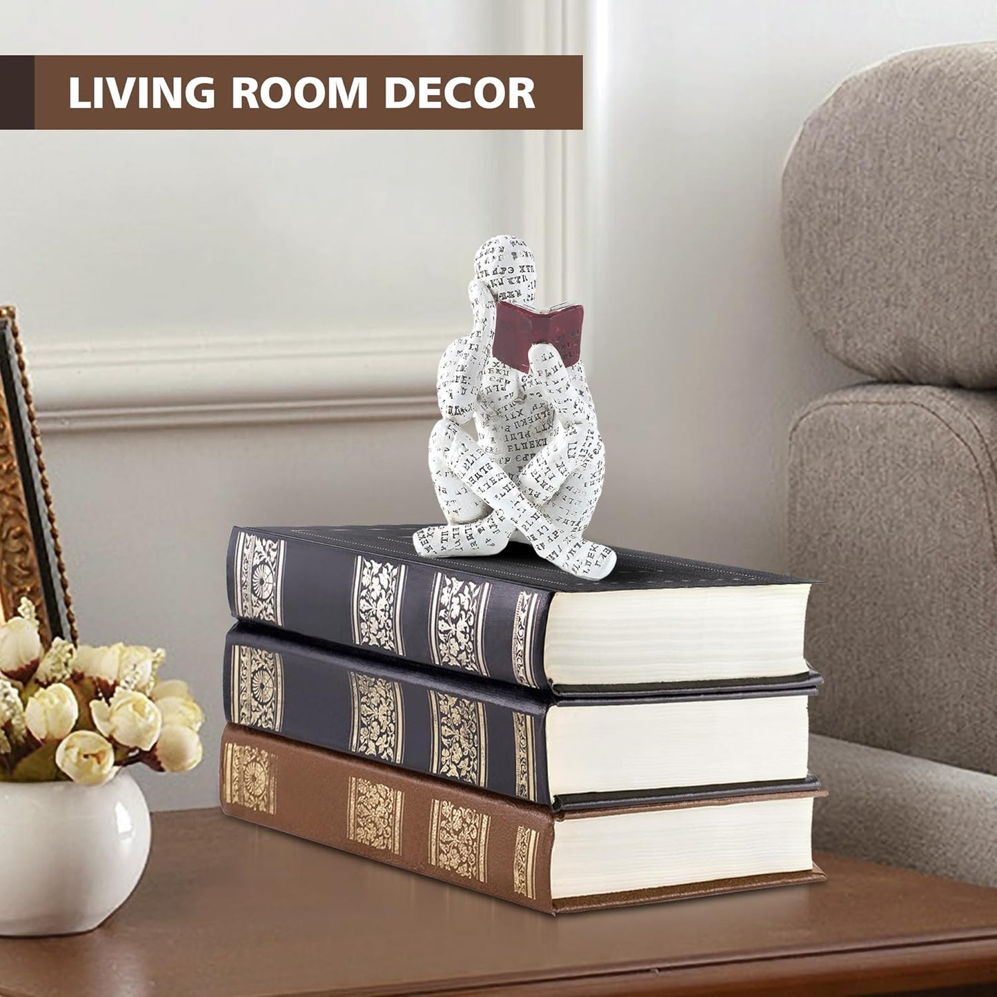 Home Decor Pulp Reading Women Thinker Statue Aesthetic Sculpture