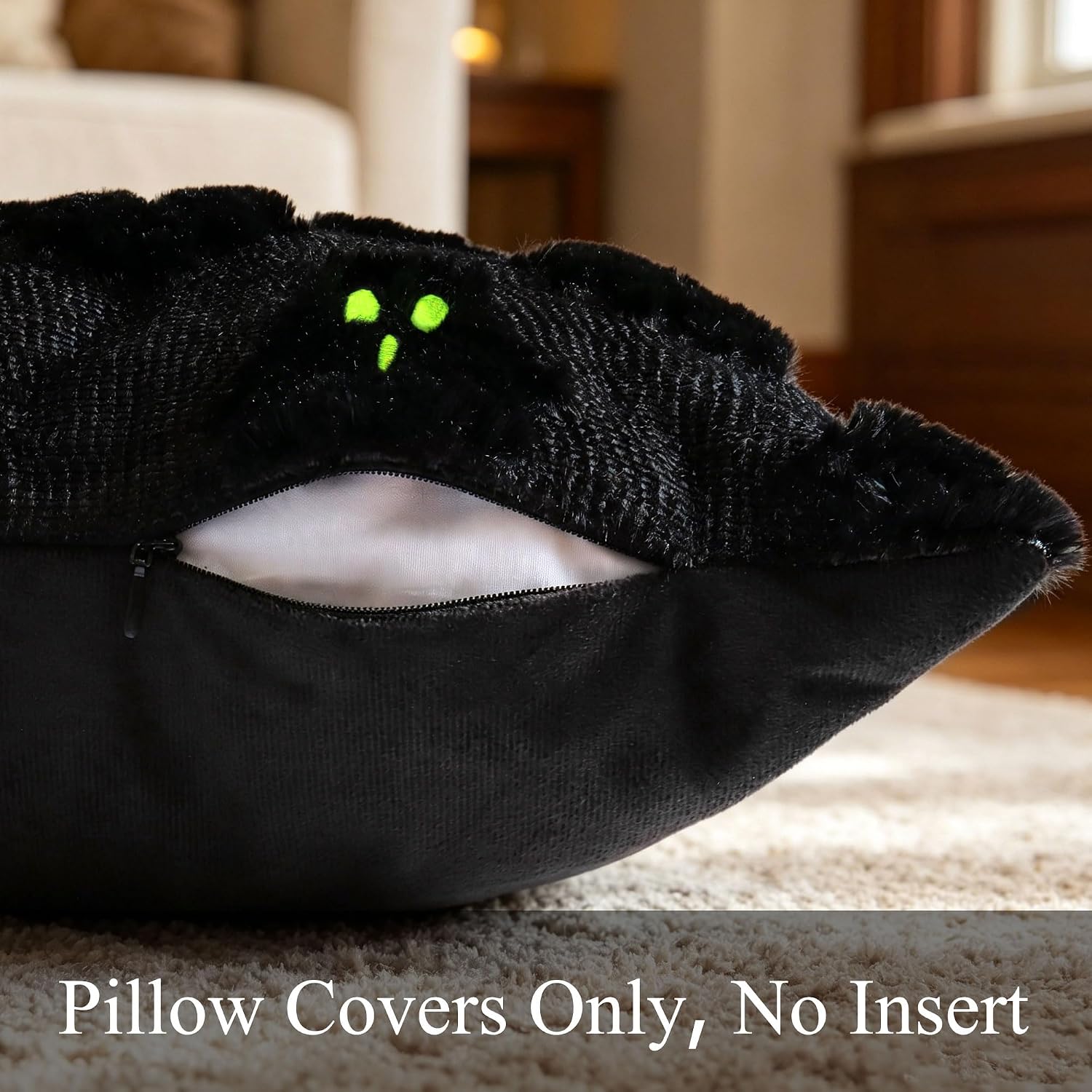 Halloween Ghost Pillow Covers 18X18 Set of 2, (Black)