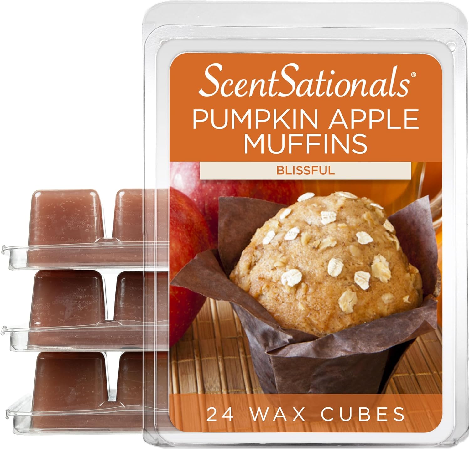 Wax Melts, Wax Cubes Strong Scent - Pumpkin Apple Muffins - Long Lasting Scented for Warmer, 10Oz (24-Cubes)