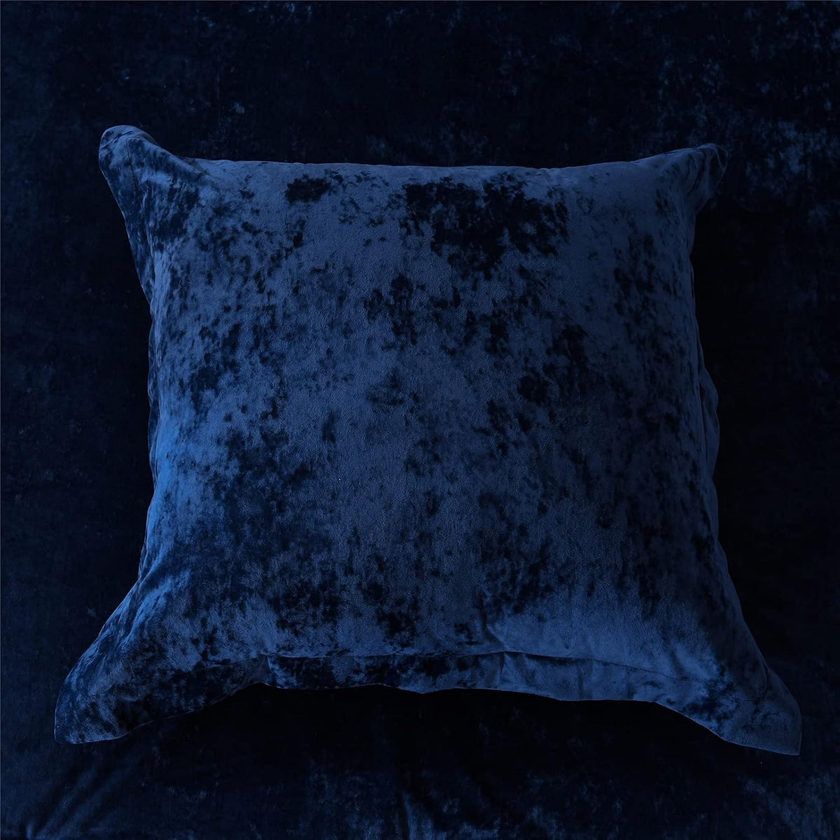 Distressed Velvet Comforter Set, Distressed Velvet Face and Brushed Solid Microfiber Reverse, with Light Weight Soft Poly Fill, 5 Pieces Navy, Queen