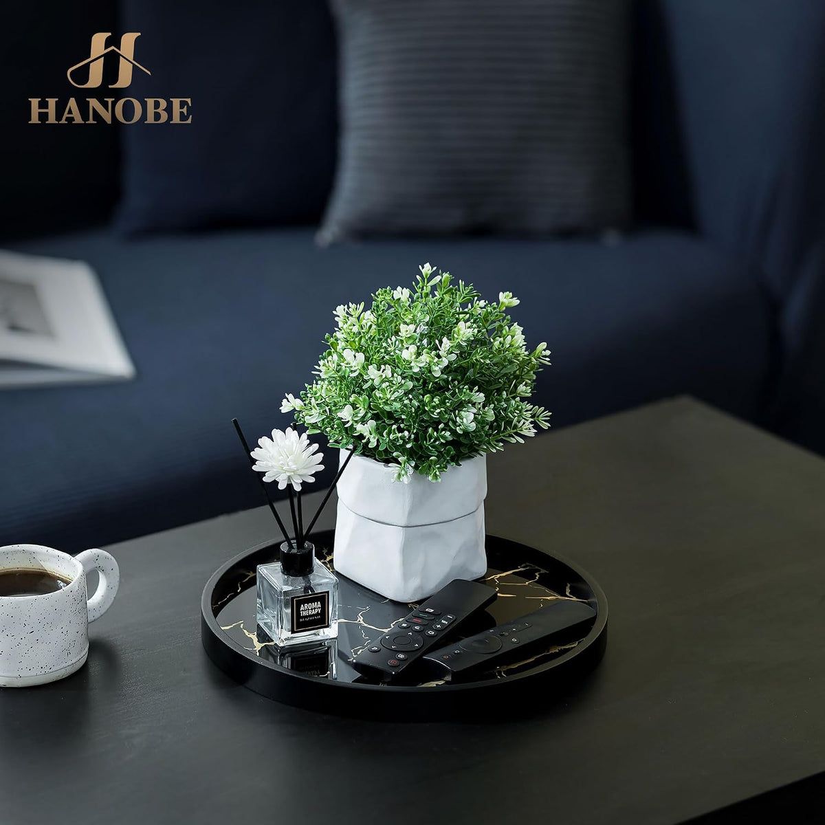 Decorative Tray for Home Decor round Serving Trays for Coffee Table