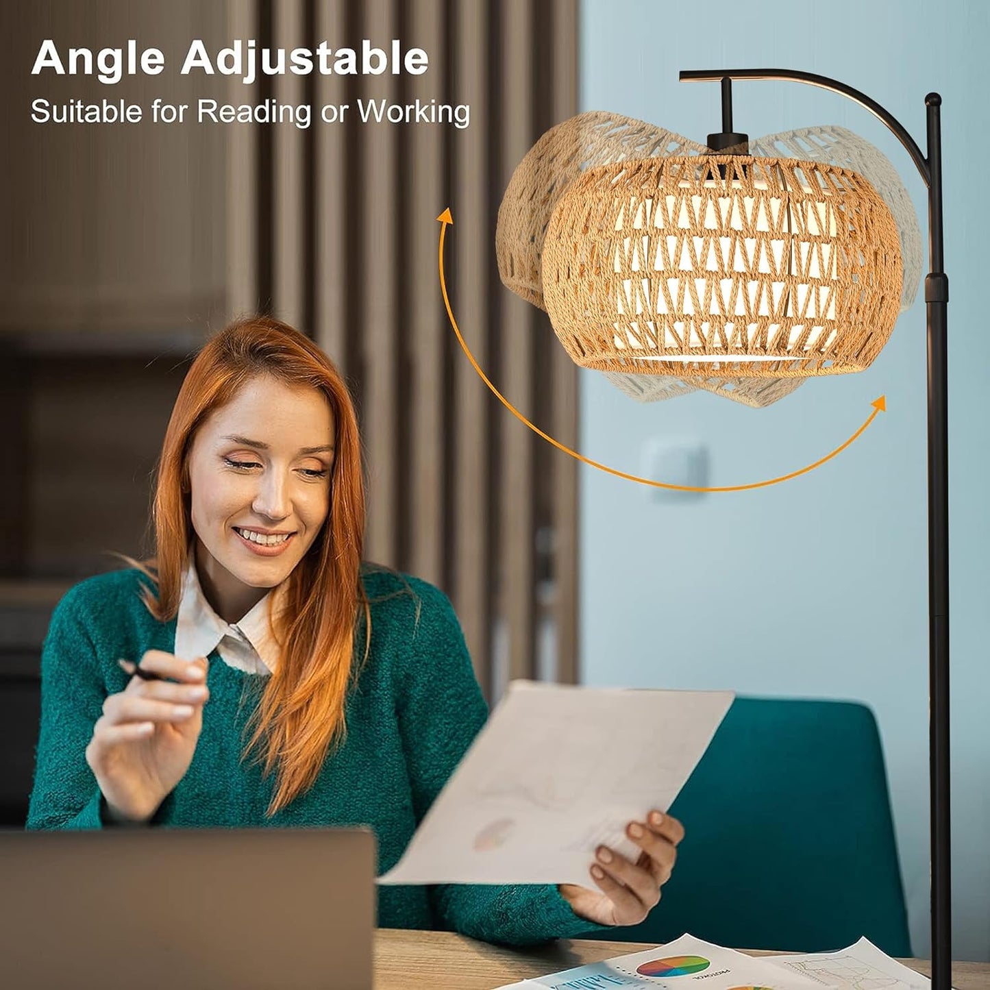 Arc Floor Lamps with Remote Control, Dimmable LED, Black Standing Lamp with 3 Color Temperature 