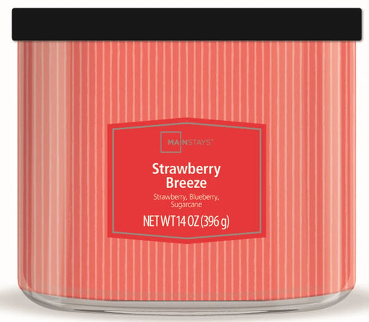 3-Wick Textured Wrap Strawberry Breeze, 14-Ounce