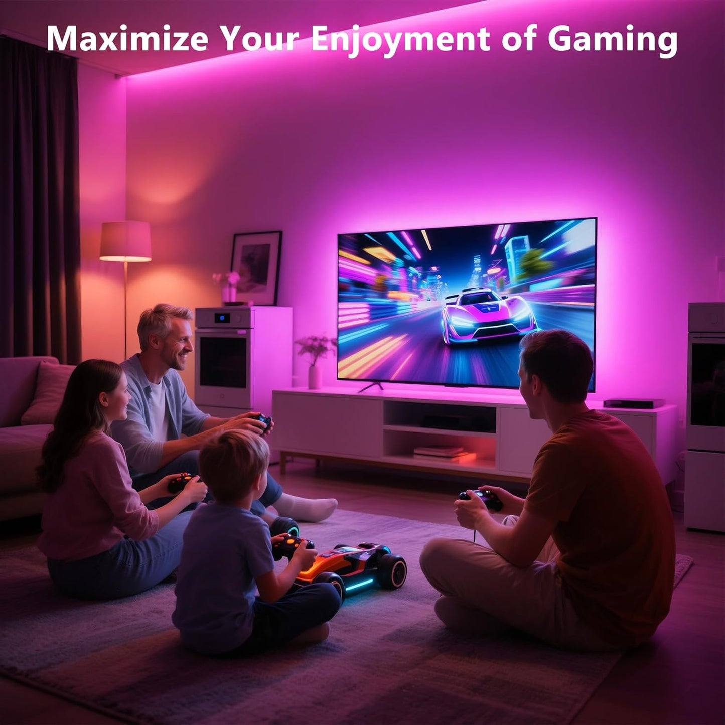 Led Strip Lights 8.2Ft for 40-60In TV, USB LED TV Backlight Kit with Remote - 16 Color 5050 Leds Bias Lighting for HDTV