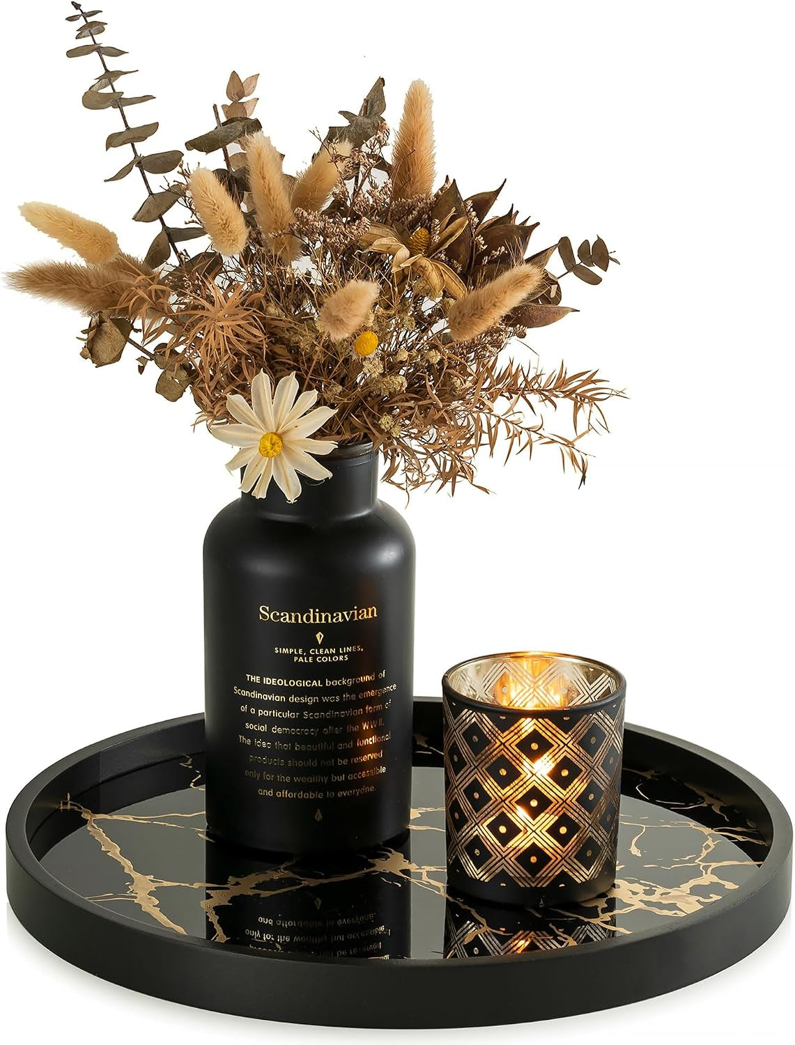 Decorative Tray for Home Decor round Serving Trays for Coffee Table