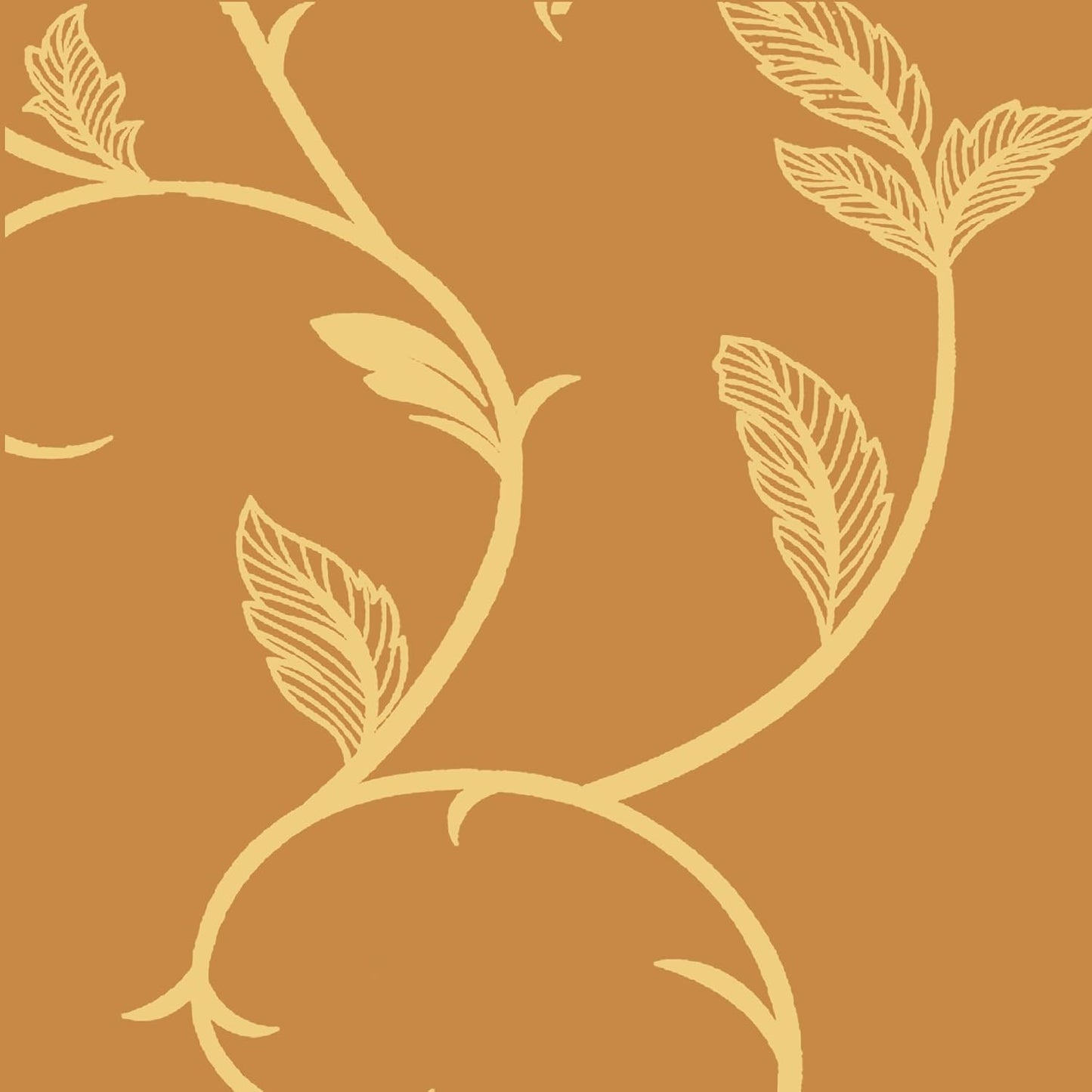 Semi Sheer Curtain 2 Panels Gold Vine Foil Print Floral Textured Linen Blended Voile Window Curtains Light Filtering Sheers Window Treatment Rod Pocket, 52 X 72 Inch, Burnt Orange