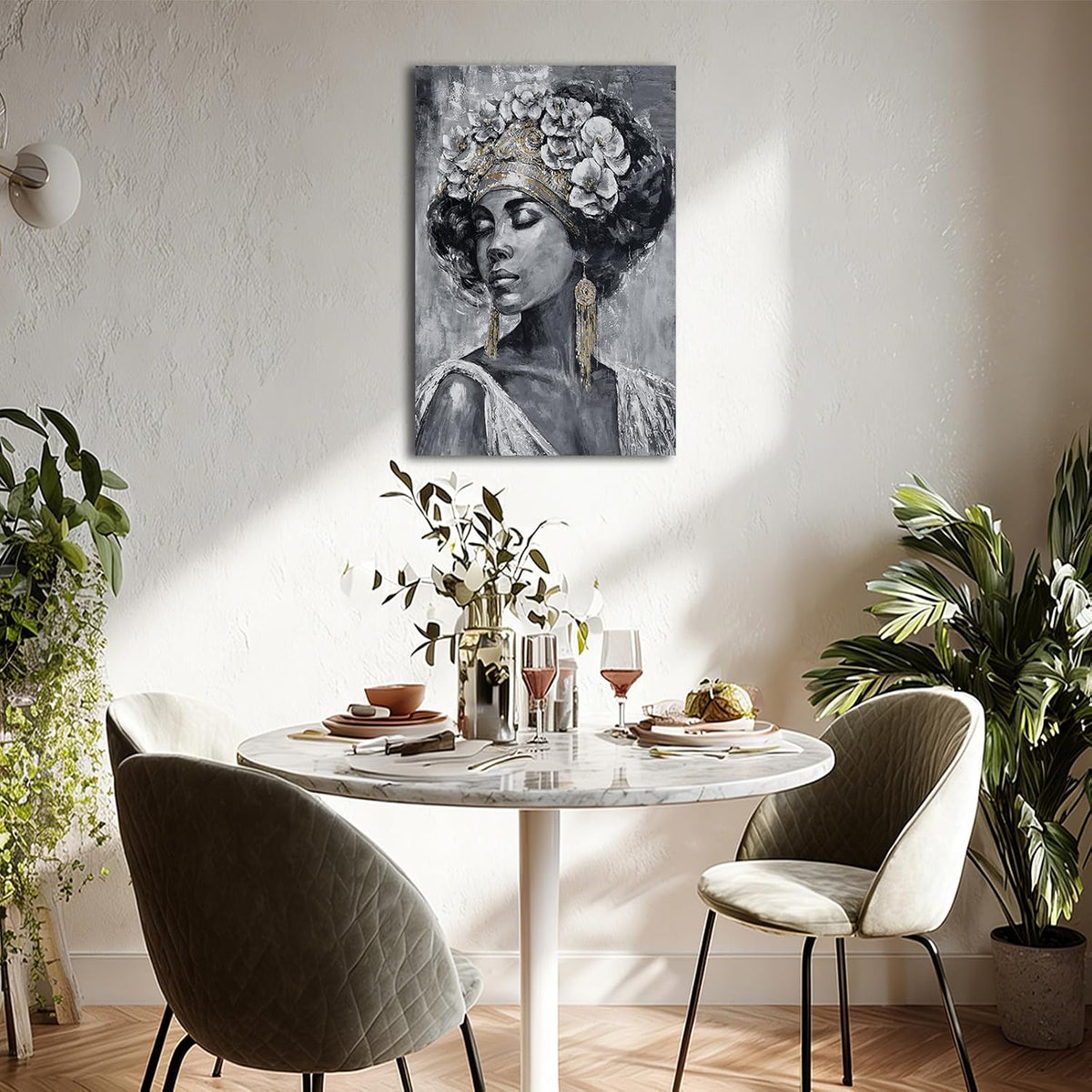 Abstract African Woman Canvas Wall Art for Living Room 24X36 Inch
