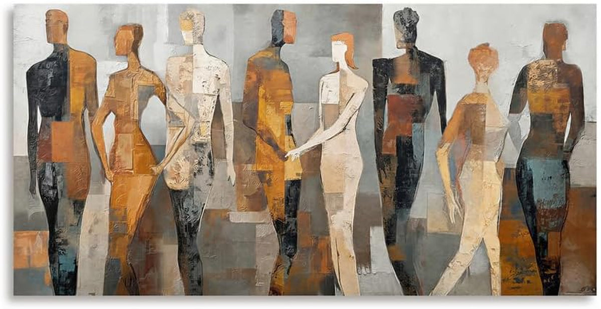 Large Abstract People Canvas Wall Art for Living Room, 40 X 20 Inches
