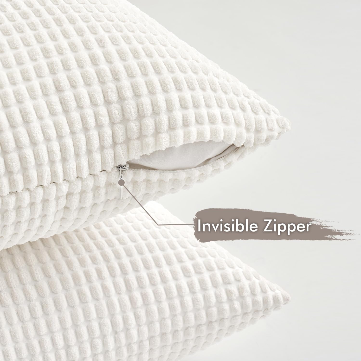 Neutral Harmony Decorative Pillow Covers 20X20 Inch Set of 4