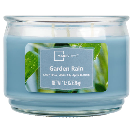 Garden Rain Scented 3-Wick Glass Jar Candle, 11.5 Oz