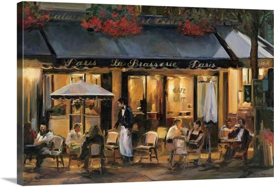 La Brasserie Canvas Wall Art Print by Marilyn Hageman, Traditional, Home Decor, Street Scene Artwork, Nature Artwork, 30" X20In