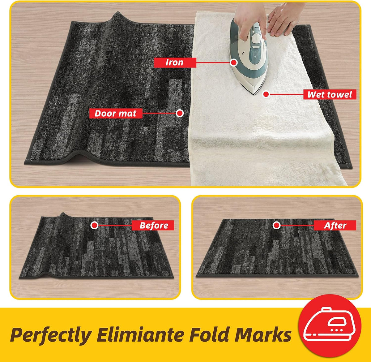 Dirt Trapper Door Mat 24"X60", Non-Slip Doormat, Light Gray