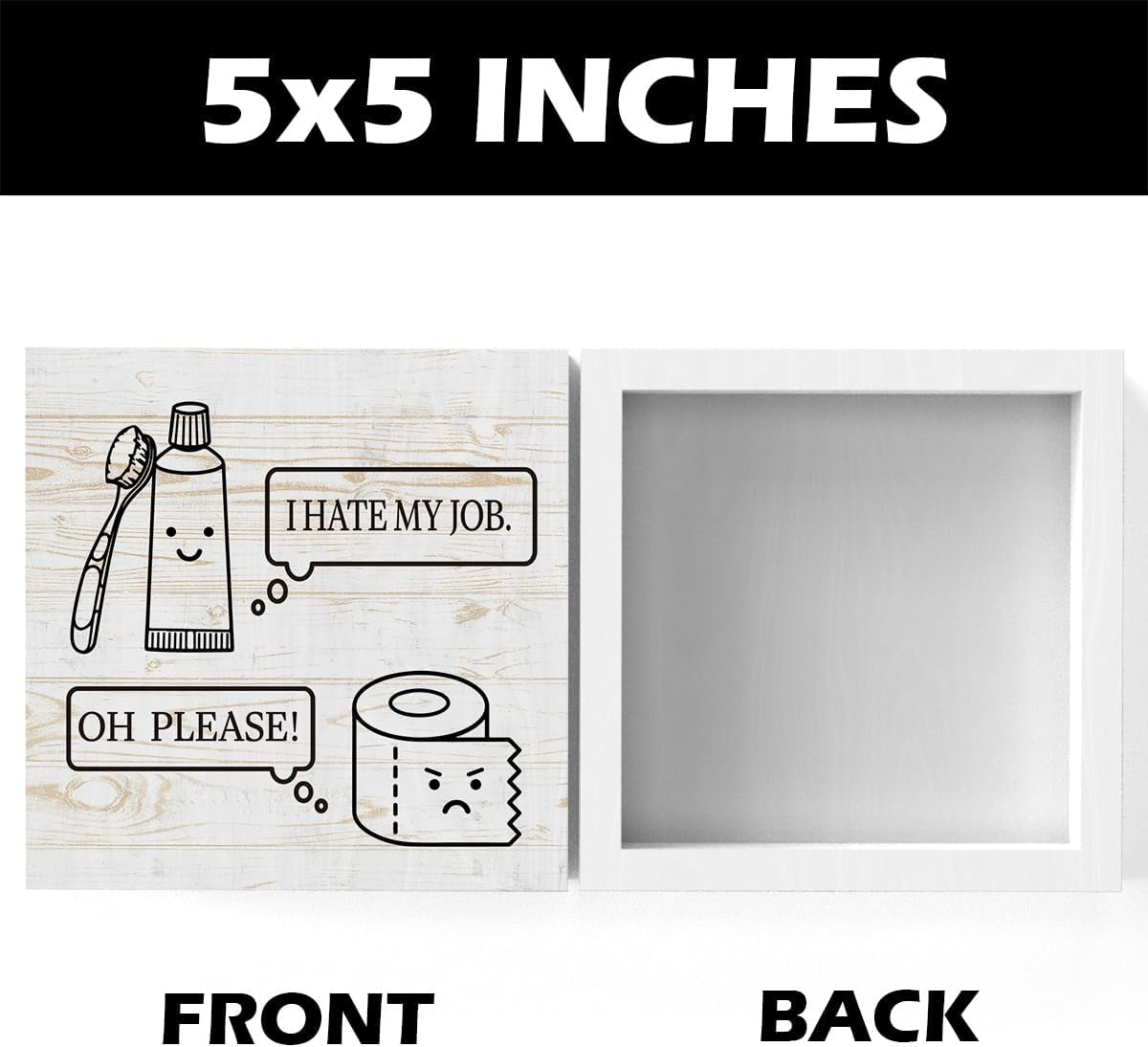 Funny Bathroom Decoration Wood Sign Cute Bathroom Shelf Home Decor 5 X 5 Inch