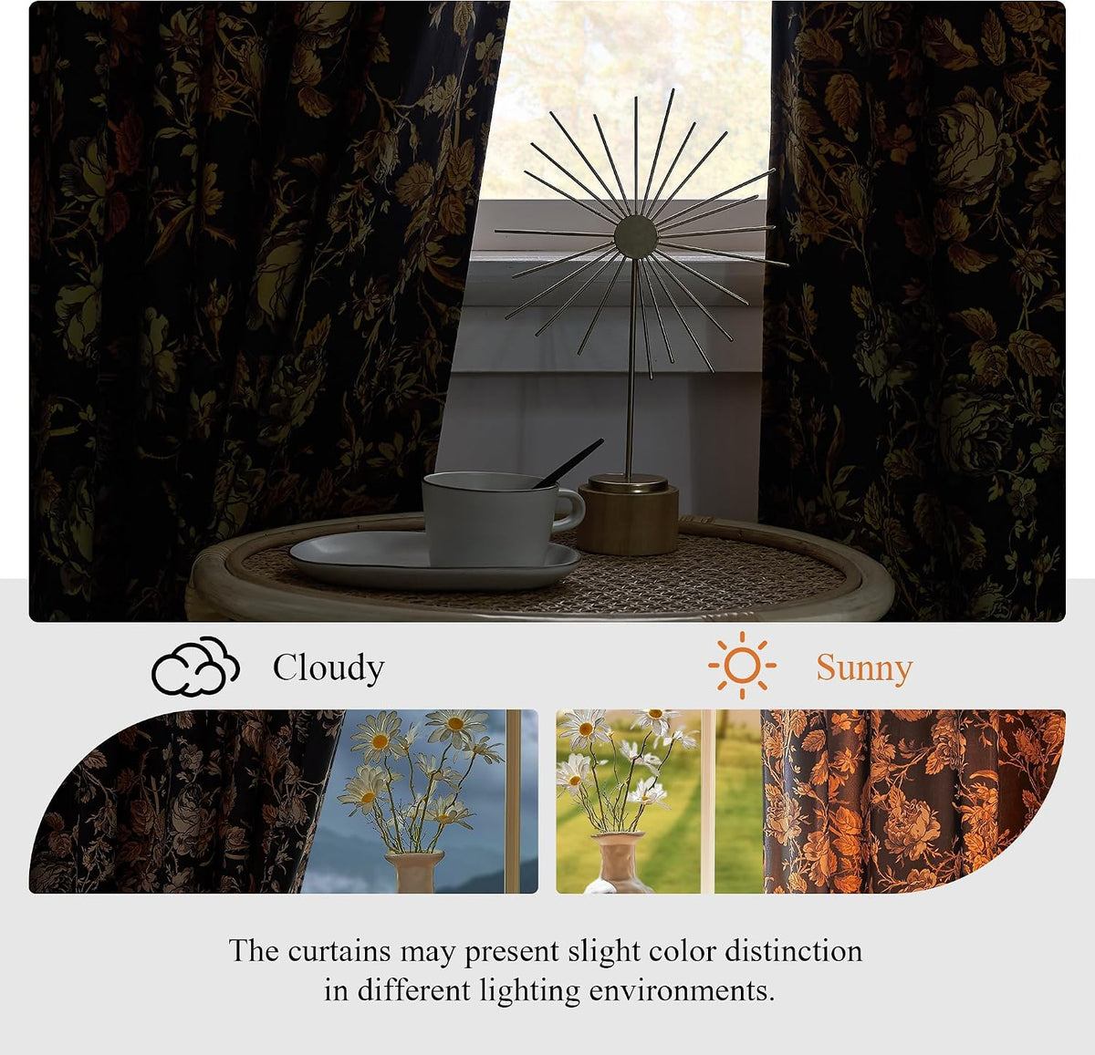 Vintage Floral Curtains 90 Inch 2 Panels Luxury Gold Velvet Drapes