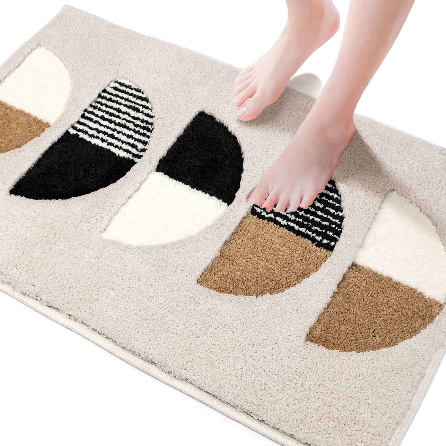 Non-Slip Bath Mat, Luxury Soft Absorbent Plush Microfiber,20"X32", Beige