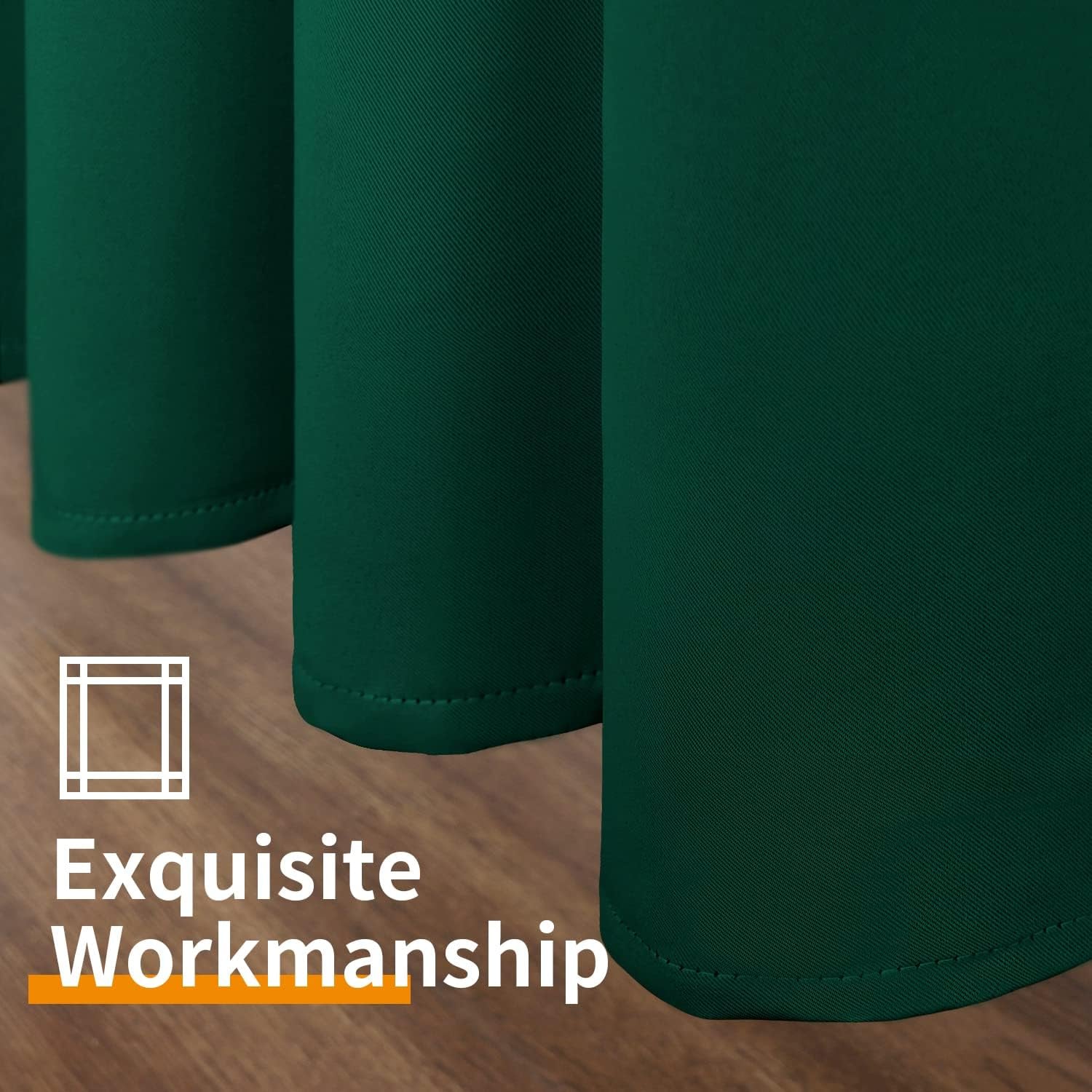 Emerald, Green Blackout Curtains 84 Inch Length - Thermal Insulated with Grommet Room Darkening Window Treatments for, 2 Panels, 52 X 84 Inch