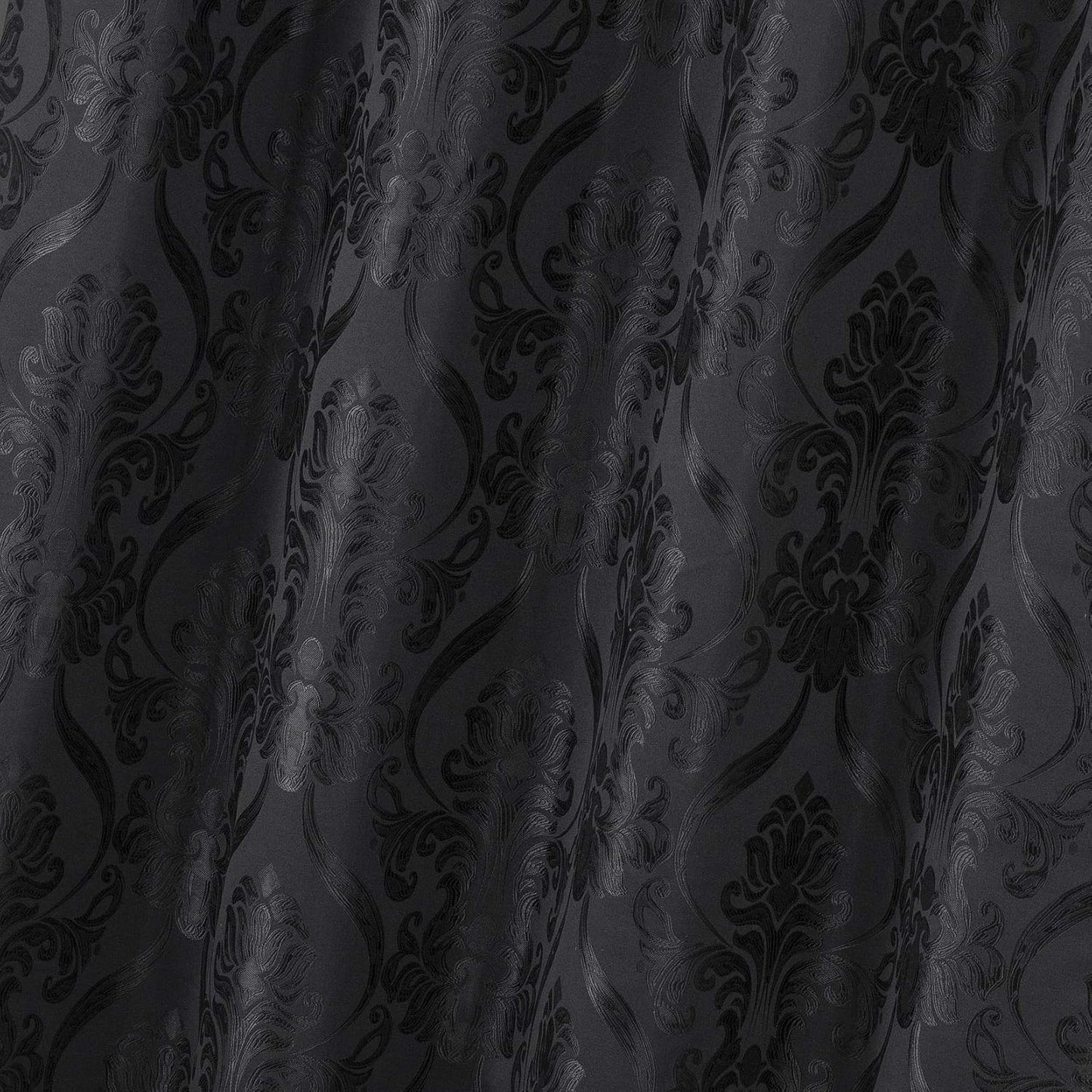 New 4 Piece Drape Set with Attached Valance and Sheer with 2 Tie Backs Included (63" Length, Black)