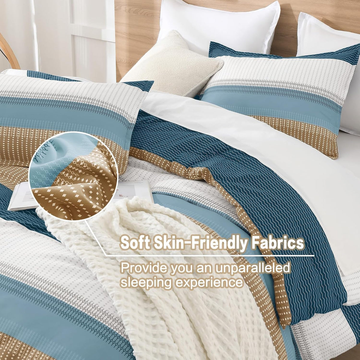 Twin/Twin XL Comforter Set - 2 Pieces Stripe Bedding Sets