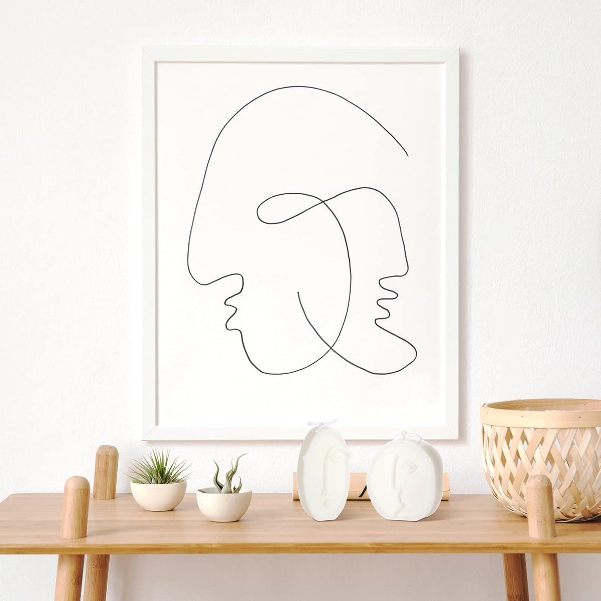 2 Pcs Shaped Candles Cool Candles Aesthetic Weird Face Geometric White Decorative Sculpture Scented Soy Wax Fun Modern Trendy for Bedroom Bathroom Shelf Decor(Cute Style)