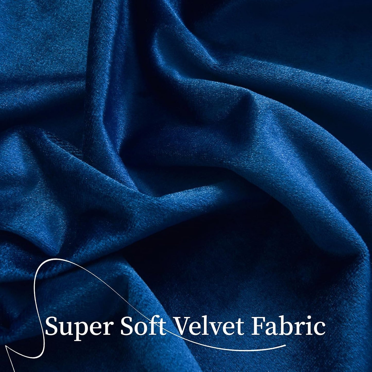 Royal Blue Velvet Curtains W52 X L84 Inches Long, 2 Panels