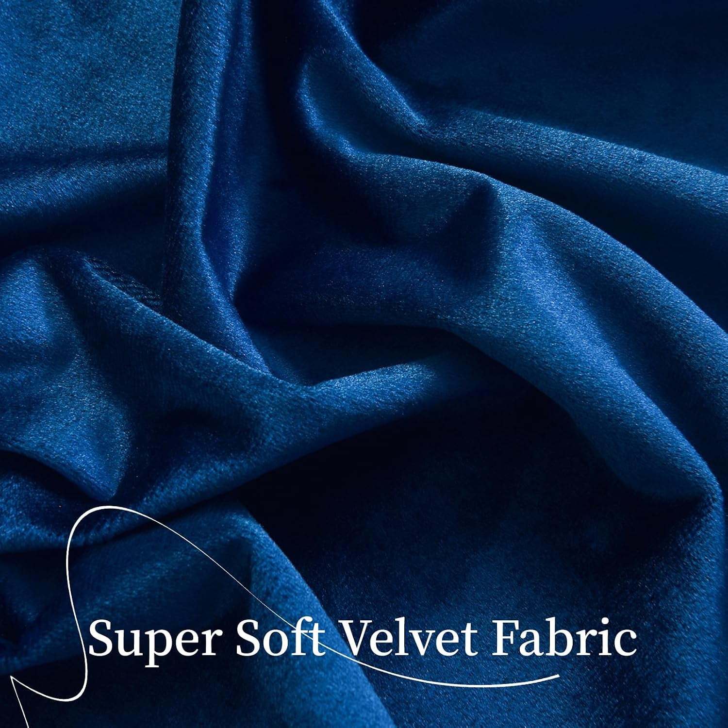 Royal Blue Velvet Curtains W52 X L84 Inches Long, 2 Panels