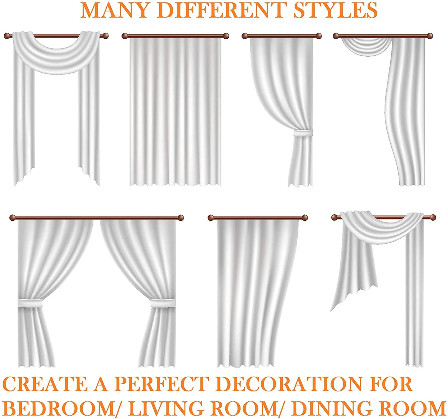 Luxury Sheer Curtains, Window Treatment Curtain Panels with Rod Pocket (40 X 84 Inches Long, Set of 2)