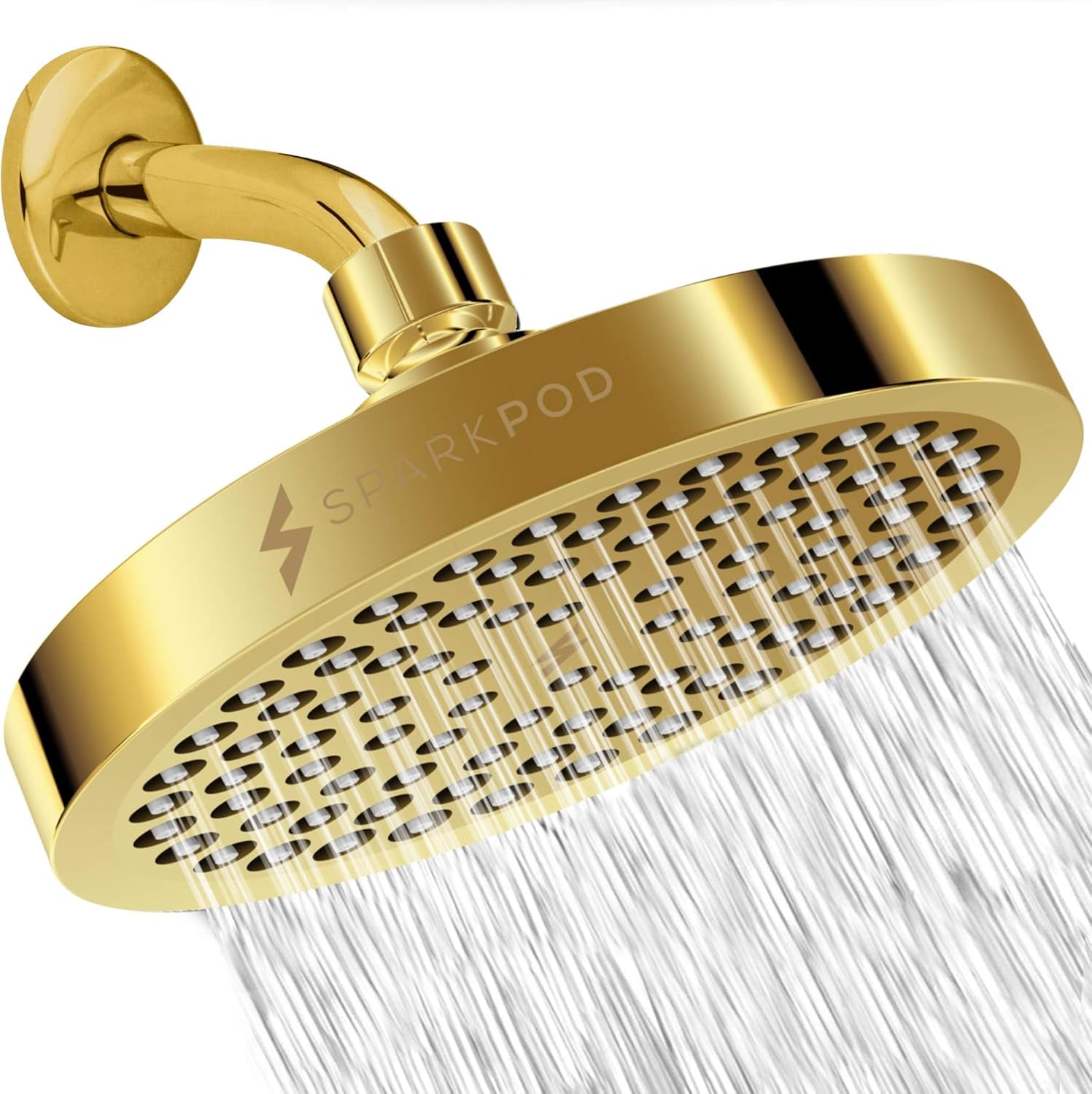  Egyptian Gold Rain Shower Head, 6 Inch Round