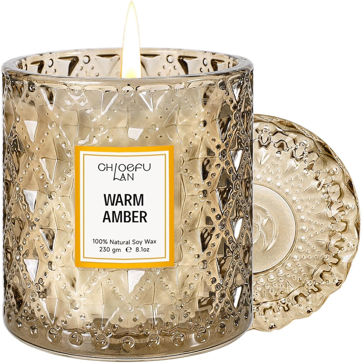 Warm Amber Scented Candle, 8.1 oz, 50–55 Hour Burn