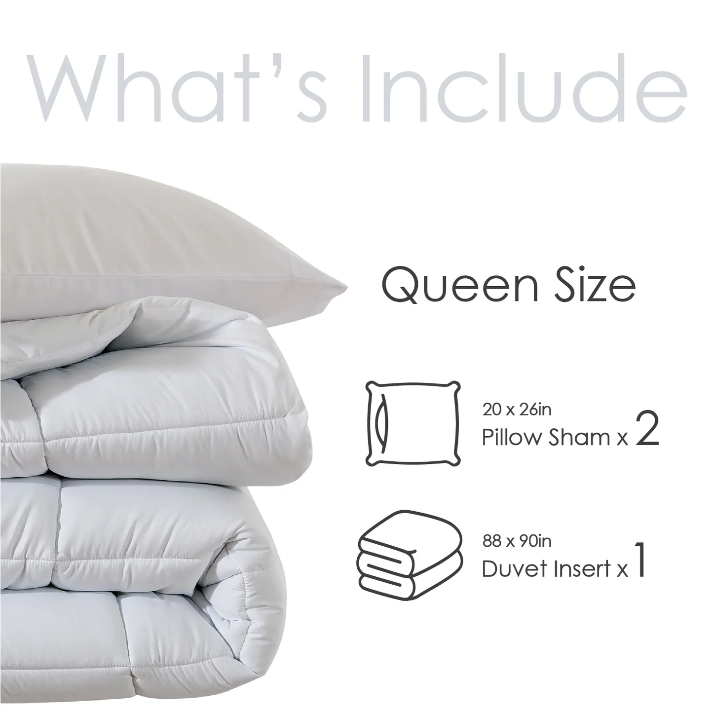 Queen Size 3-Piece All-Season down Alternative Comforter Set Deep Black