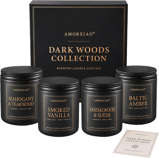 Dark Woods Scented Candle Gift Set, 4-Pack, 36 oz