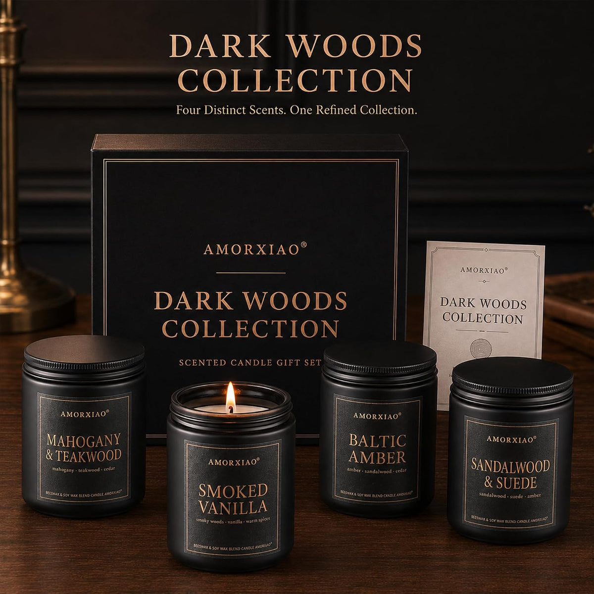 Dark Woods Scented Candle Gift Set, 4-Pack, 36 oz