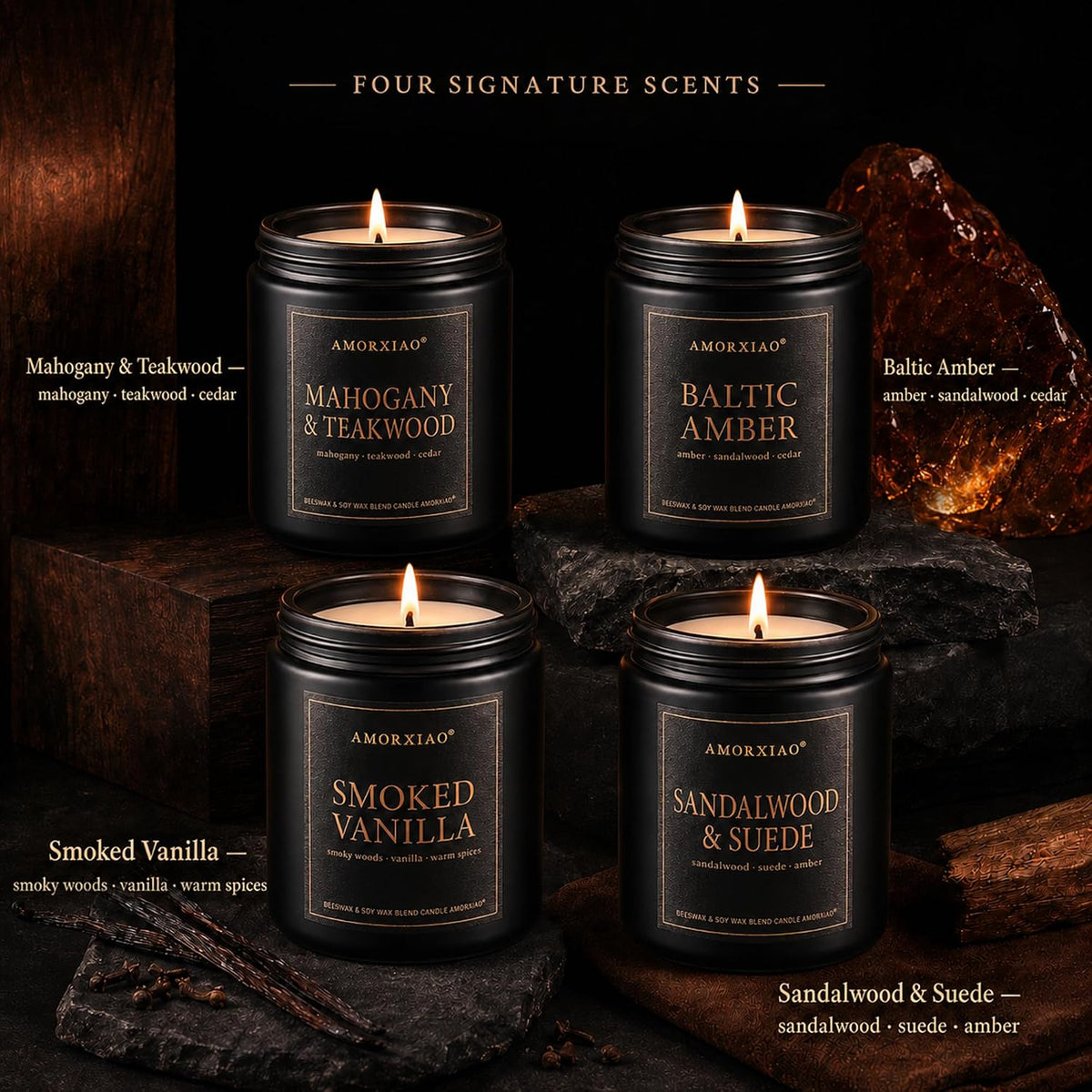 Dark Woods Scented Candle Gift Set, 4-Pack, 36 oz