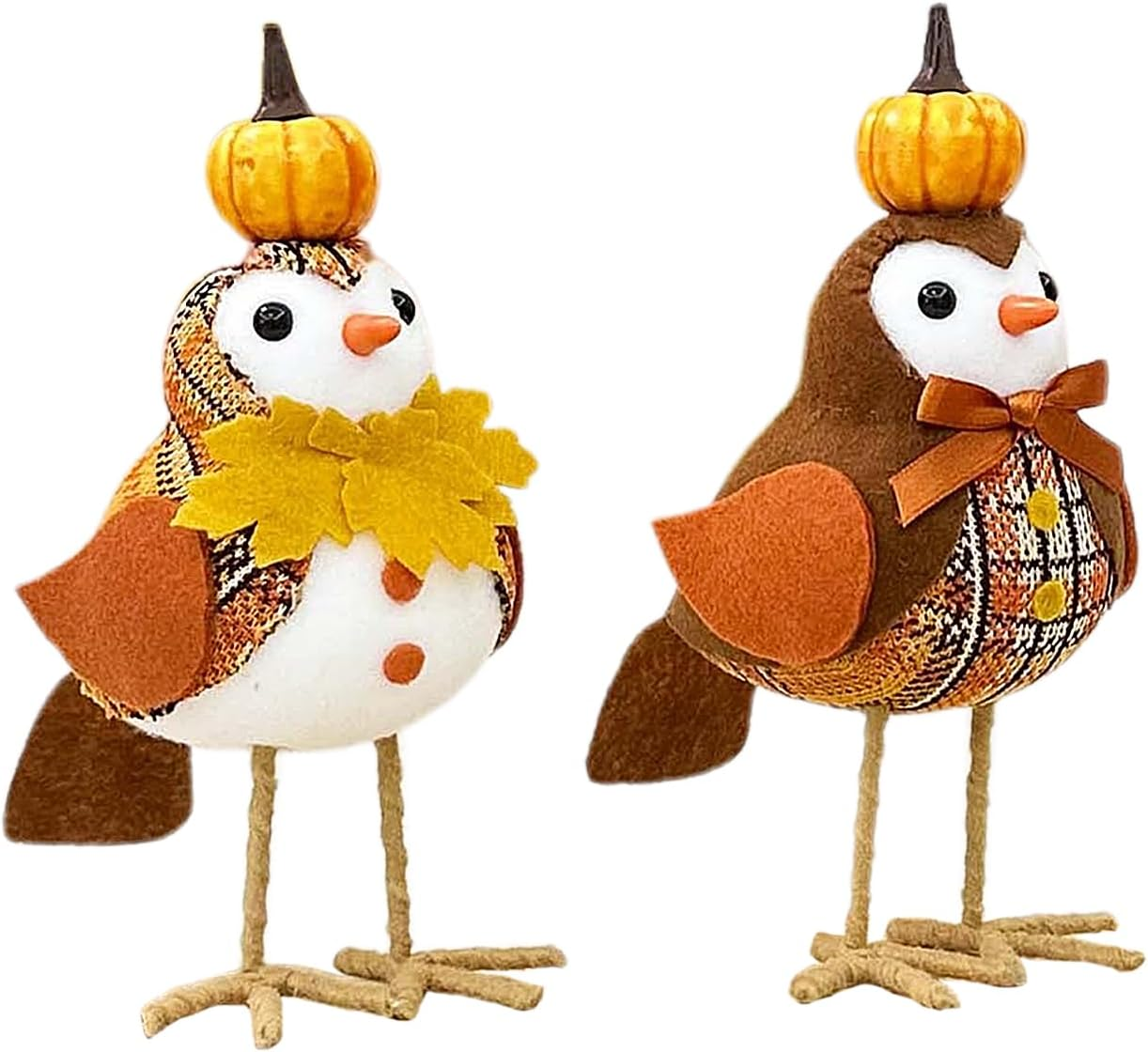 Thanksgiving Decorations Birds Ornaments, Set of 2