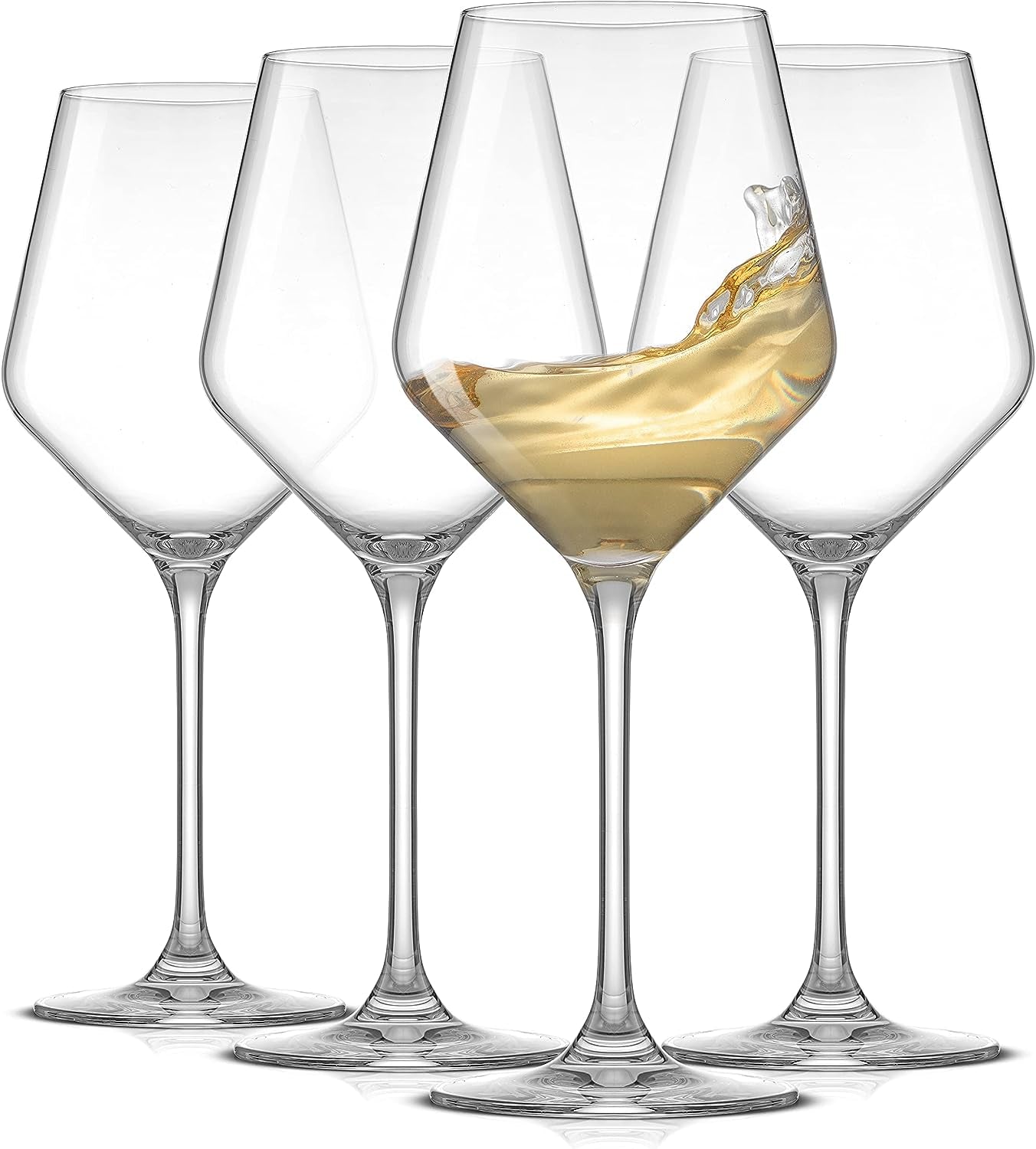 Layla White Wine Glasses, Set of 4 Italian Glasses, 13.5 Oz 